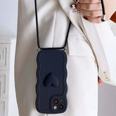 3D Love Heart Case with Lanyard Strap